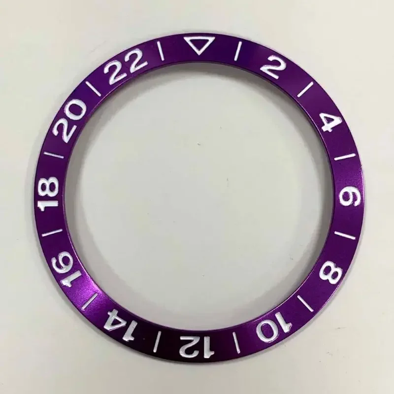 Aluminum Sloping Watch Bezel Insert with GMT Font, 38x30.5mm