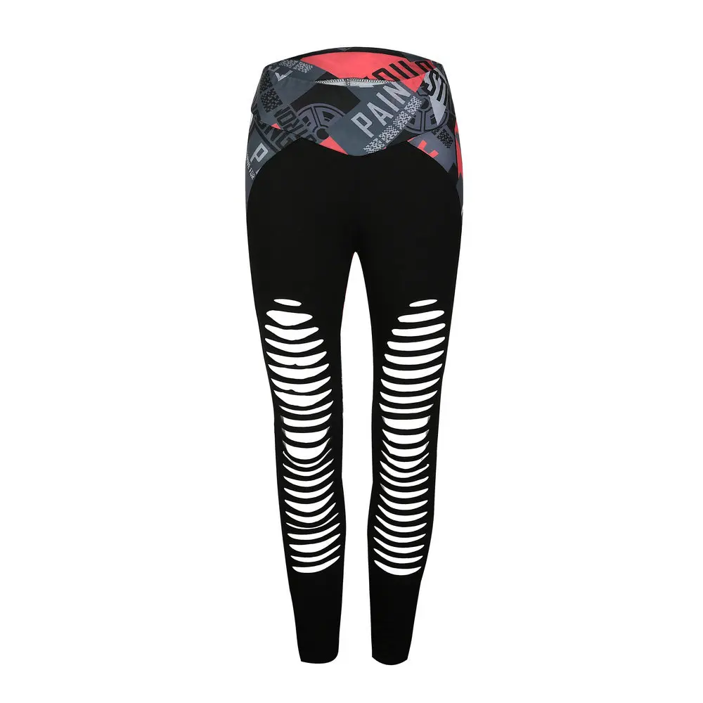 Modigirl Stylish Hollow Sports Pants For Women Sexy Colourful Printed Sweatpants Leggings Casual Cut-out Pants Bottoms