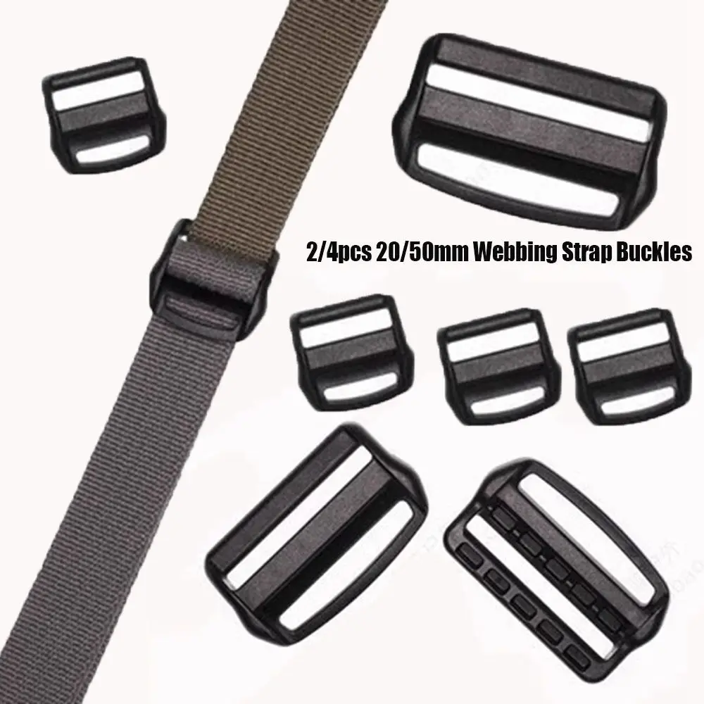 

2/4pcs Black Webbing Strap Buckle High Quality 20/50mm Plastic Slider Fastener Release Hook Sport Bag Parts