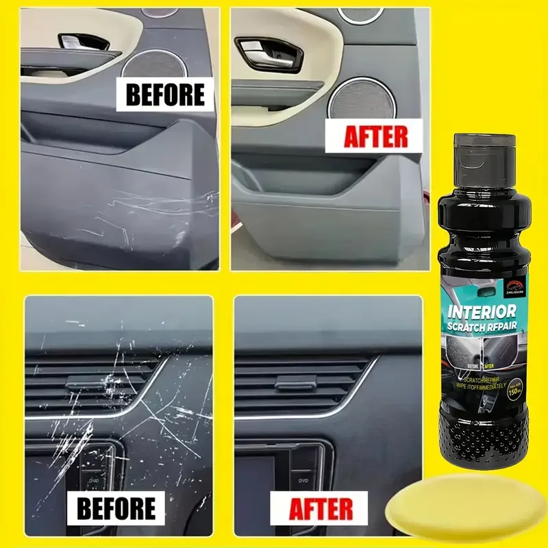 ZHILIGUAN Crystal Clear Car Plastic Restorer Paste, for Auto Interior & Panel Renewal, with Wax Coating Agent 3