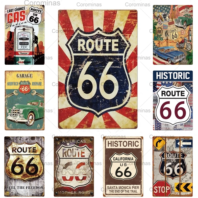 

Металлический знак Route66, жестяной знак для мотоцикла, Настенный декор для гаража, бара, металлическое ремесло, ретро-история, фотообои