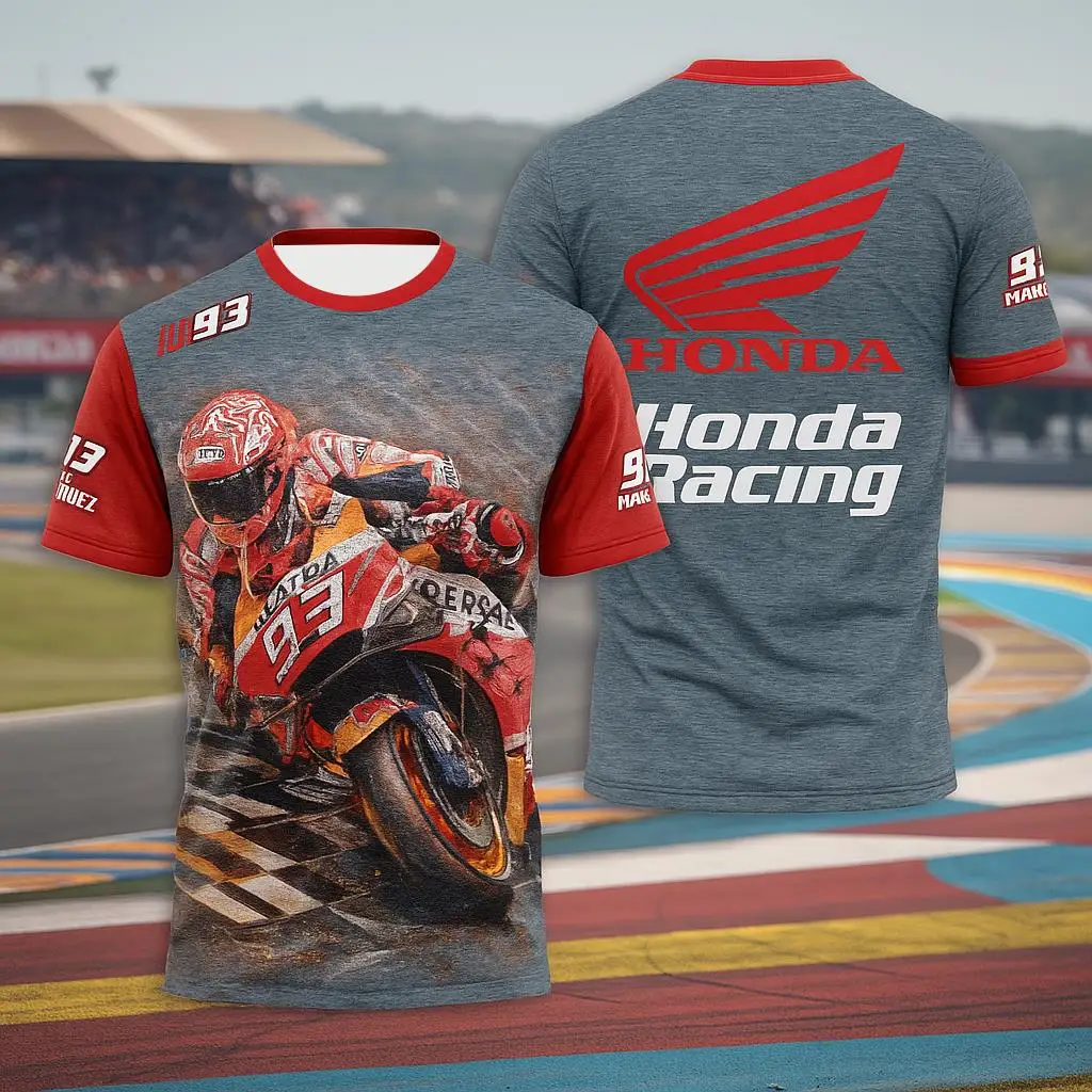남성 여름 혼다 레이싱 티셔츠 오토바이 바이커 반소매 저지 야외 라이딩을위한 경량 통기성 운동복