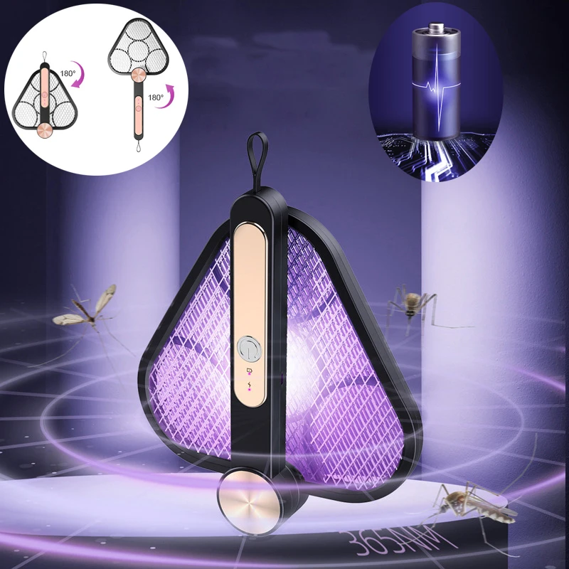 

Электрический Mosquito Watter Killer Fly Racket Zapper Bug Usb Перезаряжаемый Насекомых Ловушка Лампа Летний Домашний Свет Складной Уф Анти Мух