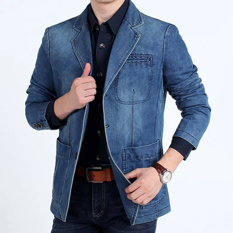 Suit Jackets Mens Denim Jacket Big Size Clothes Luxury Style Clothing Spring New Bomber Coats Winter Sweat Shirt Windbreakers