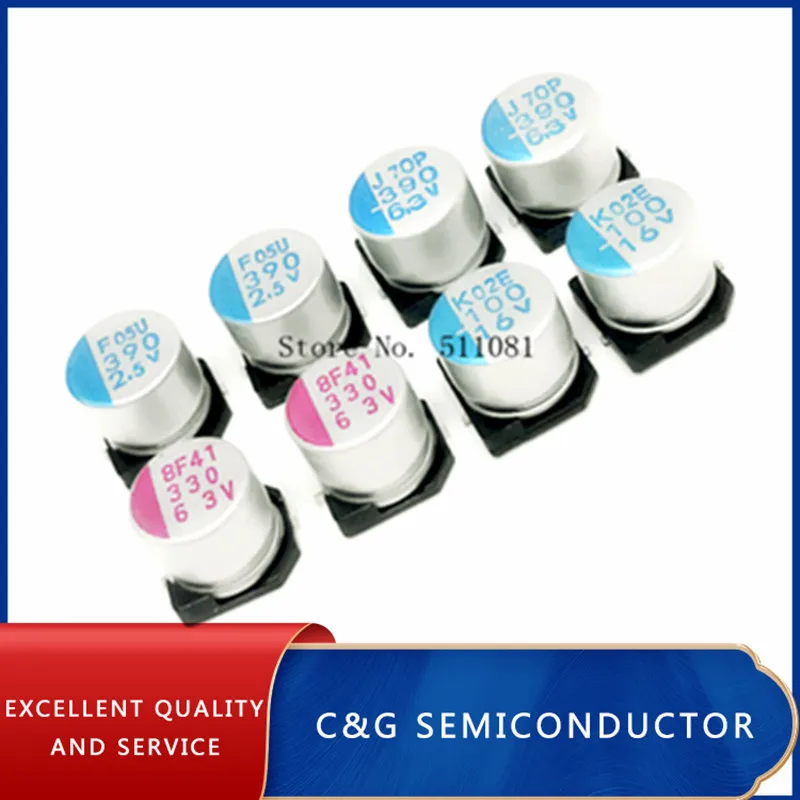 Smd Solid Capacitor 2V 2.5V 6.3V 16V 20V 25V 22UF 27UF 39UF 82UF 100UF 120UF 220UF 330UF 390UF 470UF 560UF 1500UF 10PCS smd capacitor solid capacitor