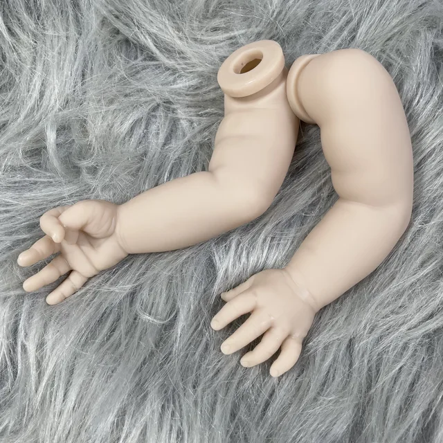 19 Inches Unpainted Reborn Vinyl Doll Kit August Sleeping Baby Molds Blank Doll Parts With Cloth Body 3