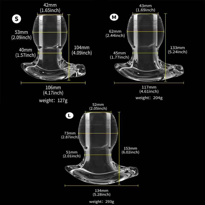 Luminous Hollow Anal Plug Dildo For Men Penis Inserting Anus Expand/Speculum/Tunnel Vaginal Clean SM Enema Sex Toys For Women