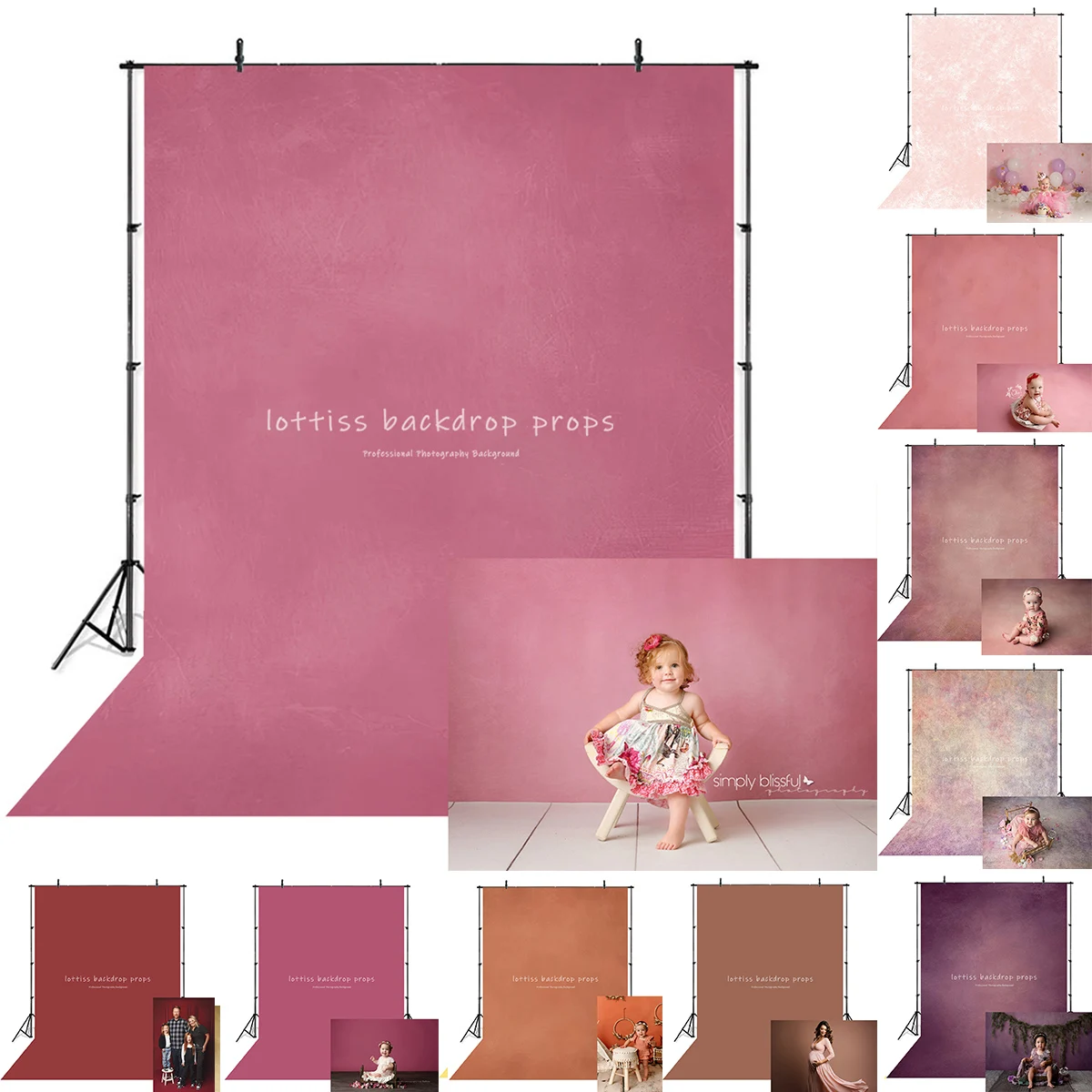 Peach Pink Orange Red Backdrops Newborn Adult Photography Child Kids Birthday Photocall Woman Pregnant Photo Backgrounds
