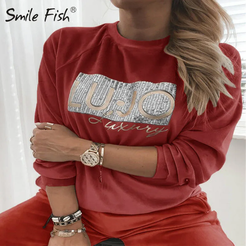 

Warm Print Sweatshirts Winter Gold Velour 2023 Winter Streetwear Fashion Pullovers O-neck Casual Top Hoodies Letters Women G2286