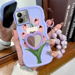 3 - Piece Stay Happy Phone Case Set with Lanyard & Stand for POCO M7 4G (PURPLE)