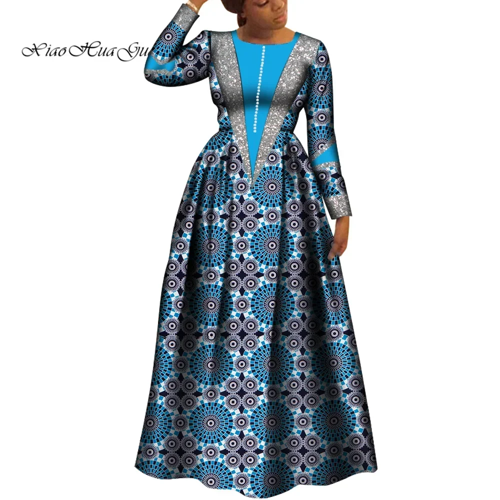 African Dresses for Women Dashiki Dress African Print Robe Africaine Femme Plus Size Africa Clothing Wedding Party WY8034