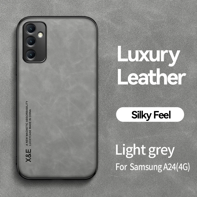 Luxury Leather Case with Metal Plate Support