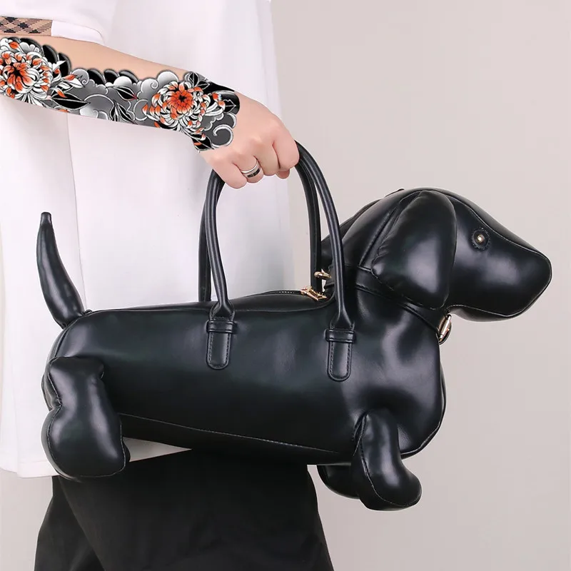 2025 nueva moda creativa lindo perro salchicha bolso ligero de