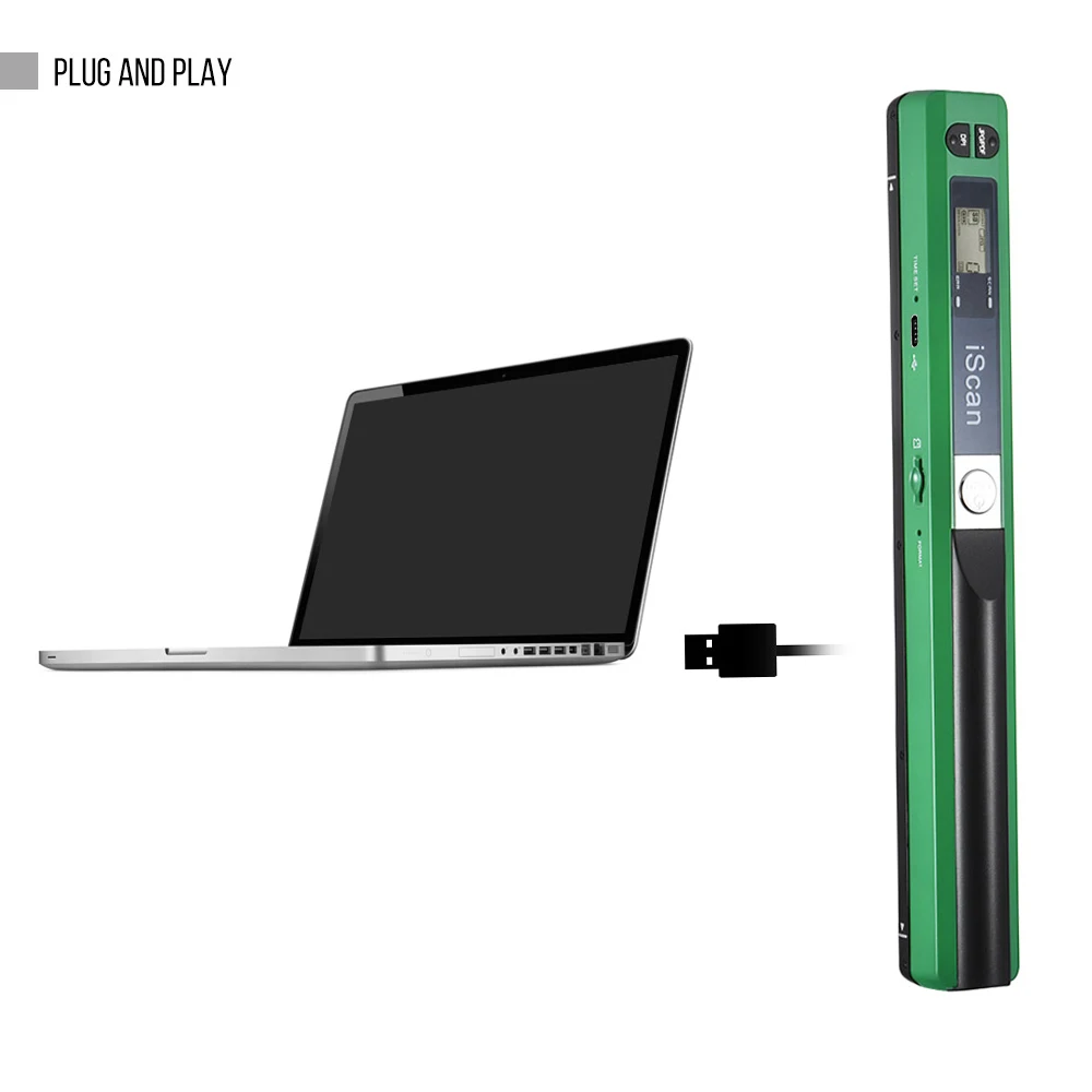 Portable Handheld Wand Wireless Scanner A4 Size 900DPI JPG/PDF Formate LCD Display with Protecting Bag and 8GB TF Card