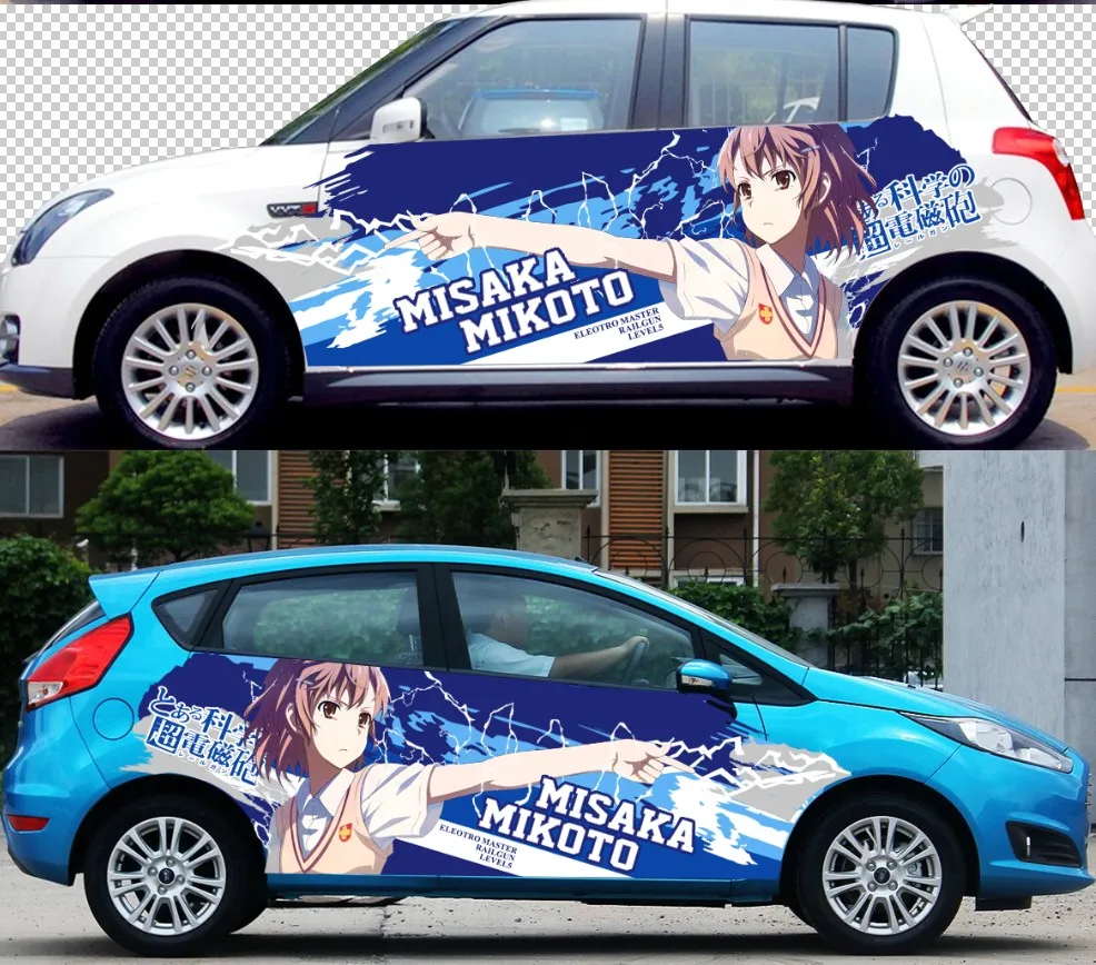 

Anime Itasha Sticker Misaka Mikoto Car Decals HD Printing Vinyl Rally Stickers Auto Door Body Drift Racing Decal Protective Film