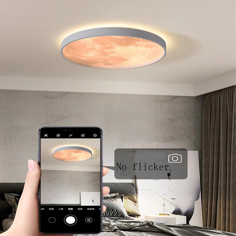 LED Ceiling Light AC220V 30W 24W 18W Round Moon Background Ceiling Lamps For Bedroom Living Room Meetingroom Corridor Lighting modern led ceiling lights