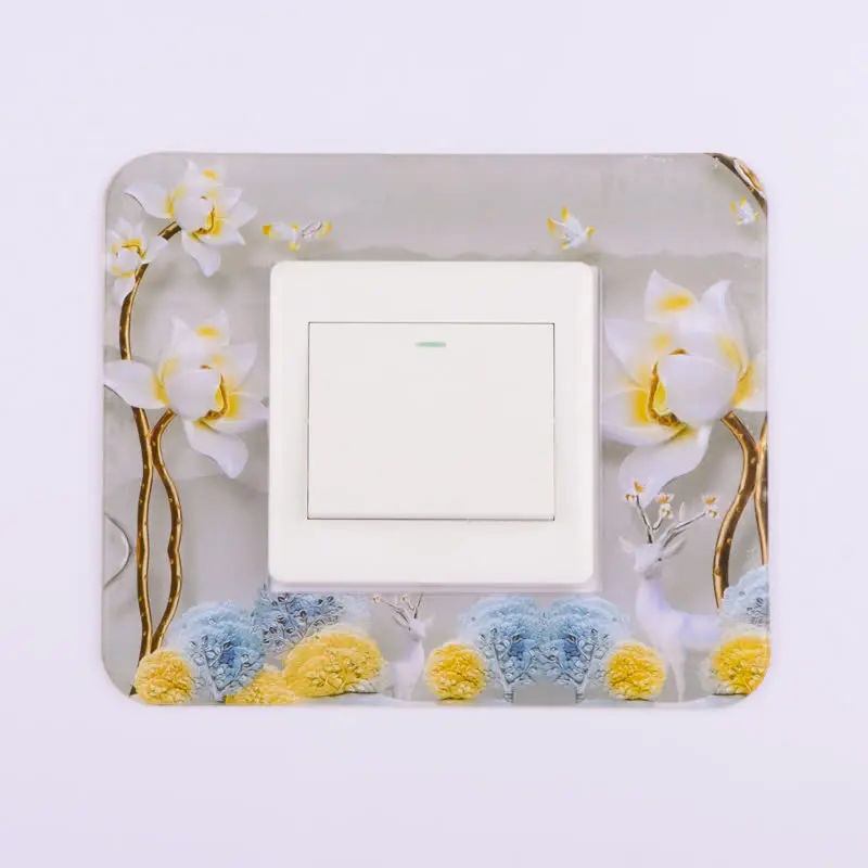 Description Picture 6 of itemMultiple Chinese style Acrylic Socket switch sticker Wall stickers Home decor Living room decoration Light switch cover plate