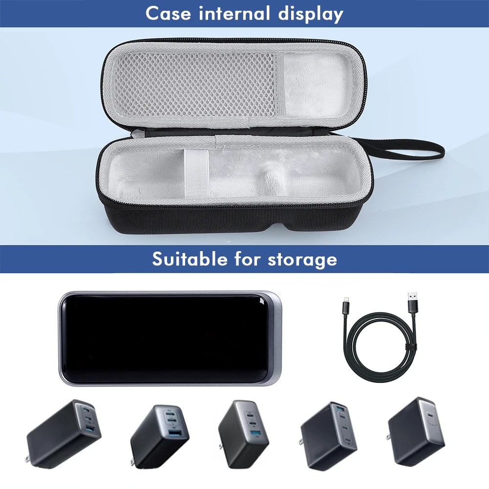 Carrying Case Shockproof Hard Travel Case EVA Anti-scratch Portable Storage Bag for Anker Prime 20000mAh Power Bank 200W&Charger