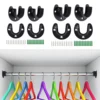 4x Closet Rod Holder Heavy Duty Flange Holder Fitting Bracket Hanging with 3