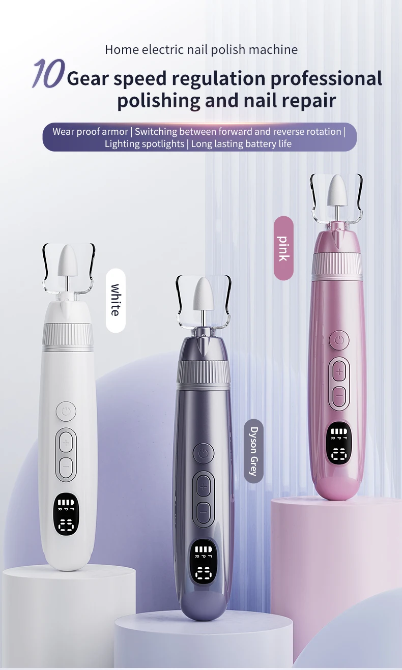 Professional Manicure Pedicure Kit Electric Nail File Set Cordless Nail Drill Ma