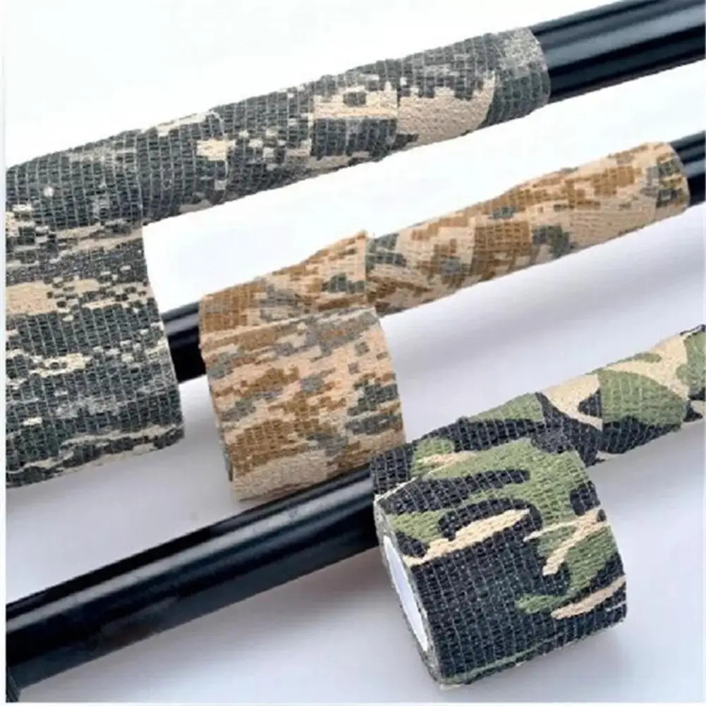 Elastic Wrap Tape Army Adhesive Hunting Camouflage Stealth Tape Waterproof Wrap Self Adhesive Elastic Bandage Camo for
