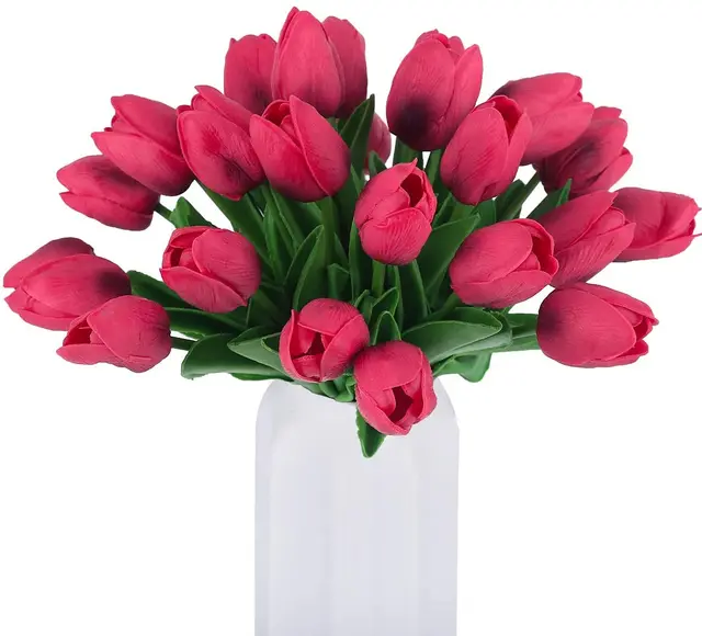Artificial Tulip Fake Holland Mini Tulip Real Touch Flowers 24 Pcs For