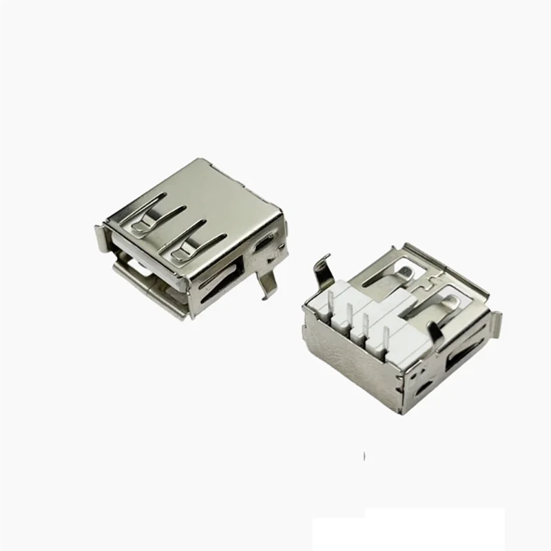 USB A 타입 표준 포트 암 솔더 잭 커넥터, PCB 소켓, USB-A 타입 AF 90 °, 10 개