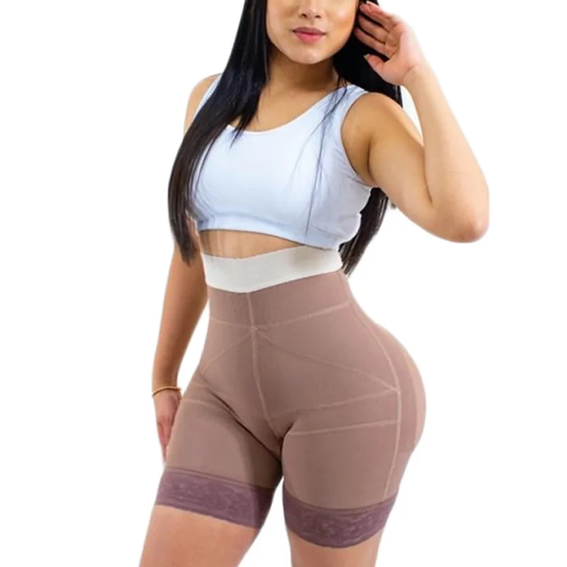 Sexy Lace High Waist Slimming Butt Lifter Body Shaper Shorts Daily Life Seamless Abdominal Control Flat Belly Shapewear