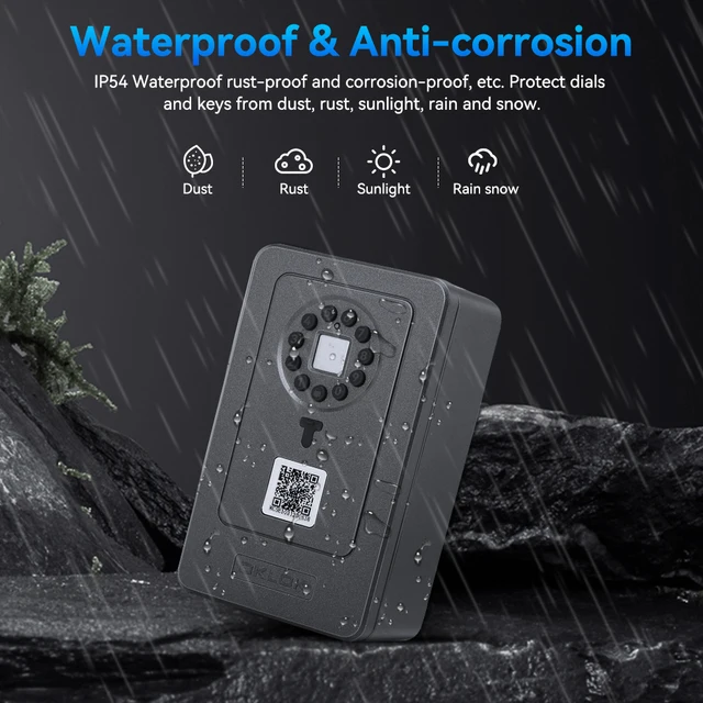 Bluetooth Key Box With Code Lock Wireless Smartlock Box Wall Mount Fingerprint App Digital Code Key Safe for Home Office 2