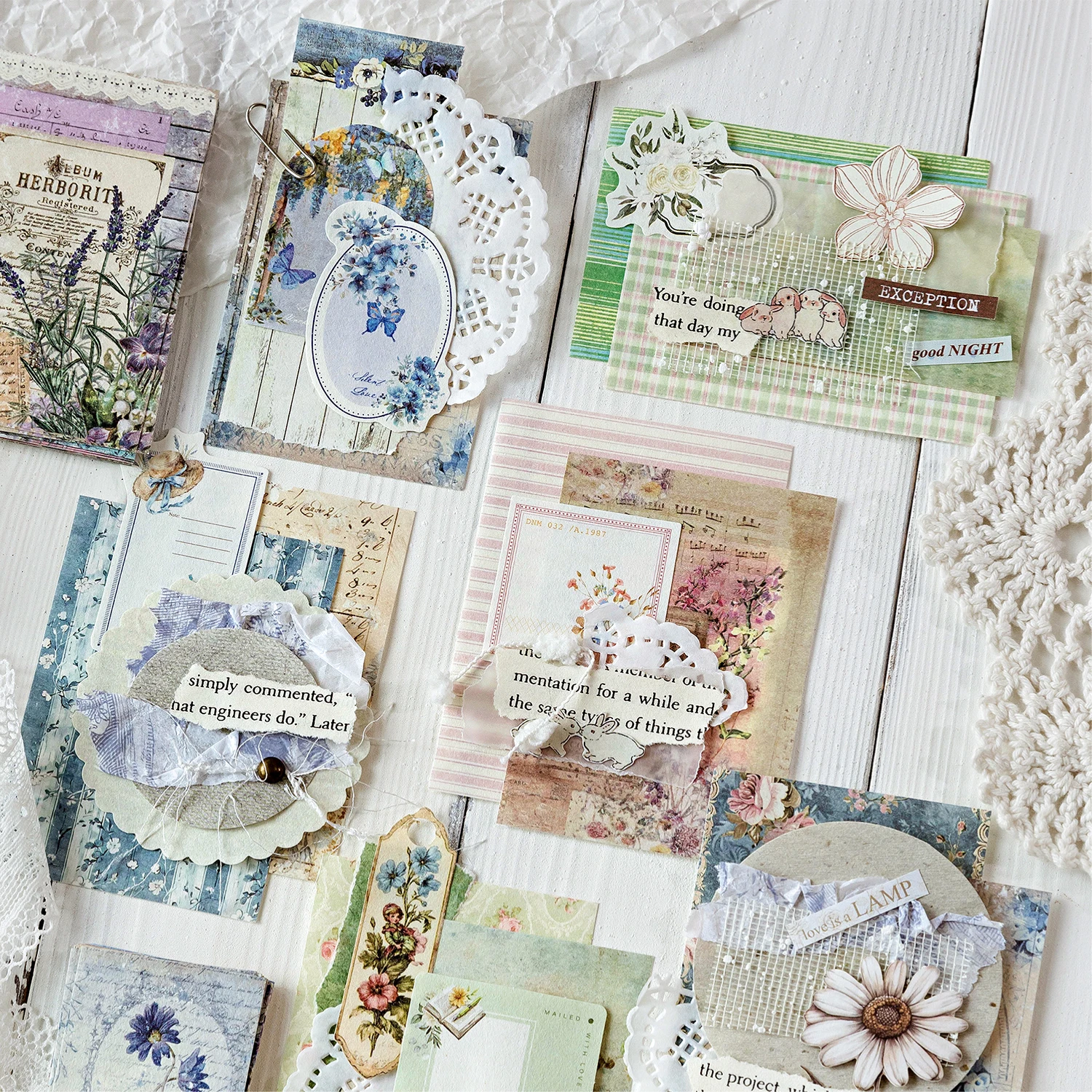 Deco Scrapbook Collage Background Paper Pack - 100pcs Creative DIY Craft Paper