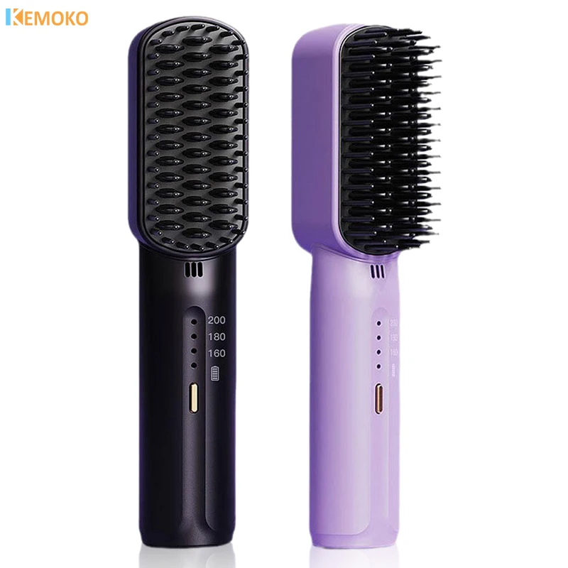 Electric Hair Straightener Combs Brush Hot Comb Professional Negative Ion Straightening Comb Anti-Scald 3-minute Hair Salon
