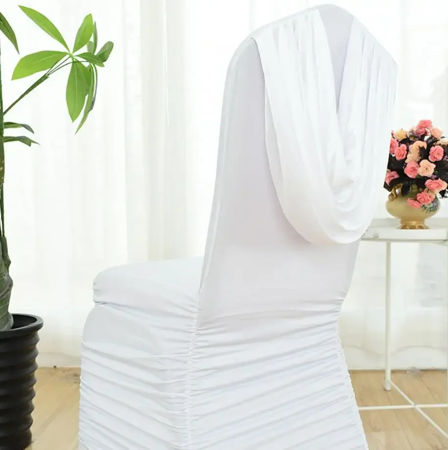 Spandex Chair Cover for Wedding, Ruffle Top, Universal Hotel