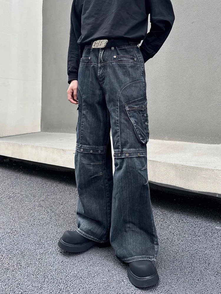 REDDACHiC Heavy Industry Deconstructed Men Cargo Pants Studded Pocket Patchwork Vintage Wash Y2k Baggy Jeans Hip Hop Streetwear 5