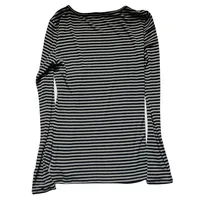 Femmes Harajuku rayé à manches longues T-Shirts col rond chemisier mince Y2K Grunge Goth hauts t-shirt foncé académique vêtements Streetwear 3