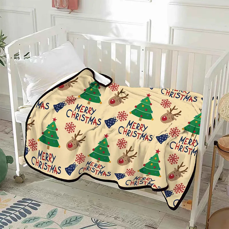 

Christmas Flannel Printed Blanket Office Nap Air Conditioning Blanket