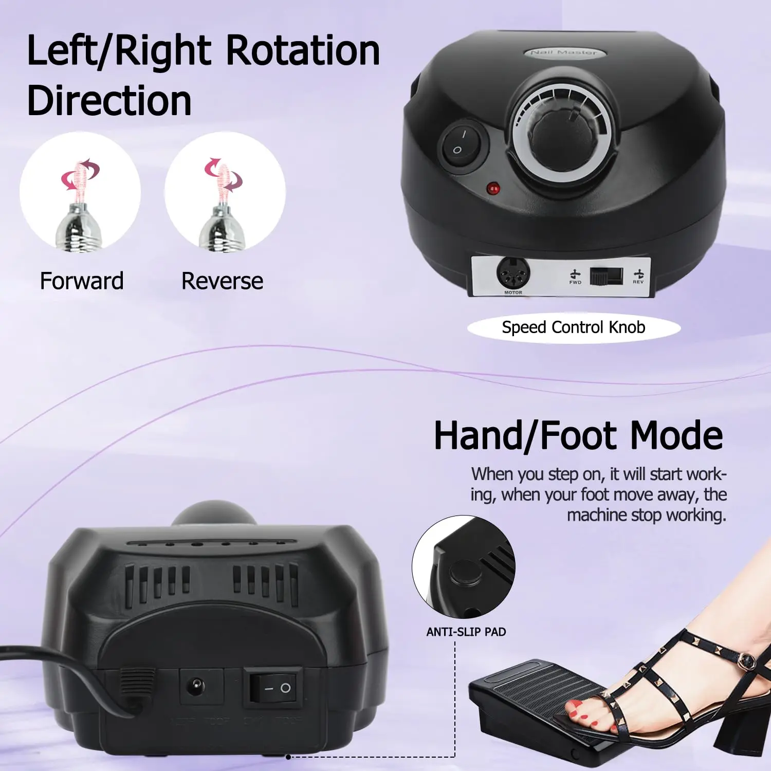 Acrylic Nail Drill Electric Nail Drill nail drill With Foot Pedal E File Manicure Set Electric File With NailDrill Bits