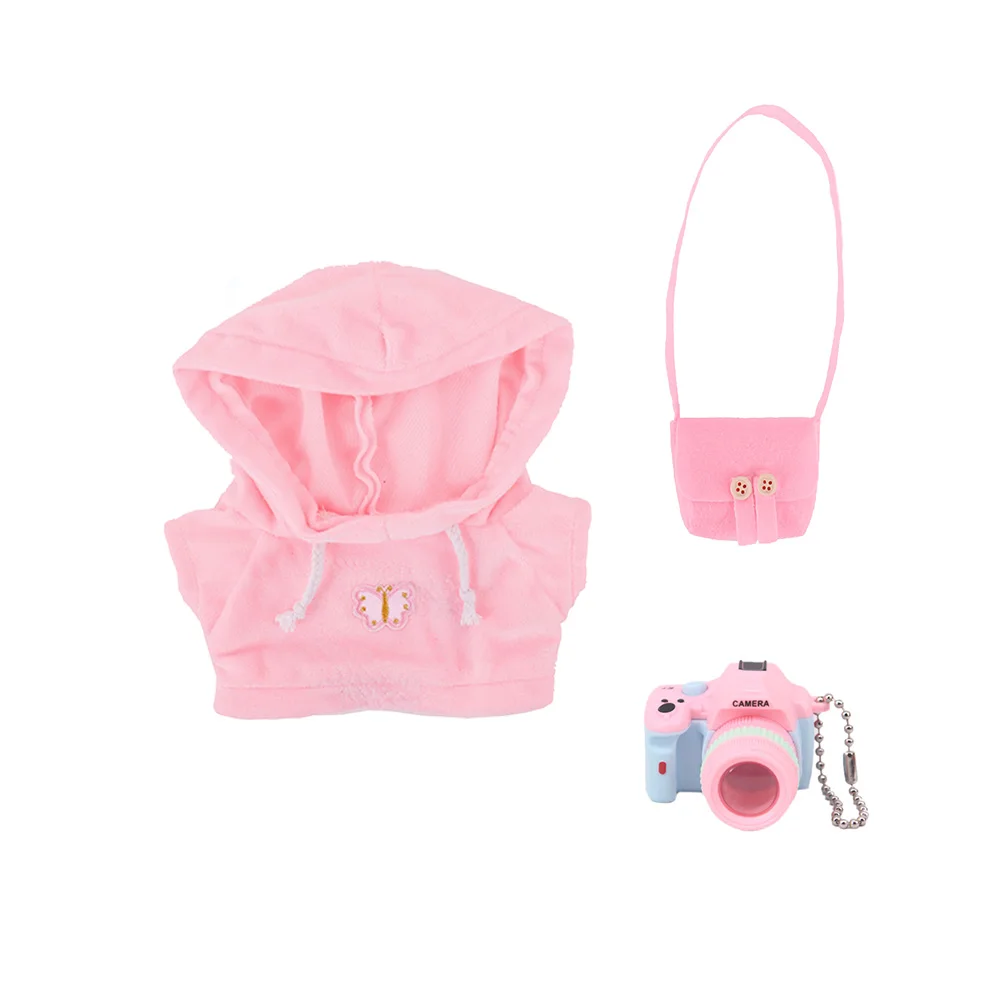 Duck Cafe Clothes Plush Lalafanfan Skirt Camera Handbag Plush Toys Soft Animal Set plush toy accessories doll clothes mini doll ornaments Girl Toys 4/3/2 Pcs 20-30cm