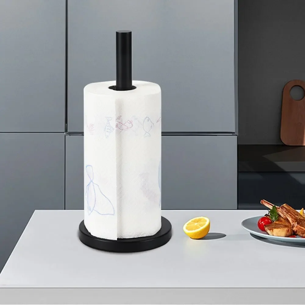 حامل المناشف الورقية من الفولاذ المقاوم للصدأ مع قاعدة مرجحة وحامل لفائف المطبخ وموزع المناشف الورقية للمطبخ والحمام