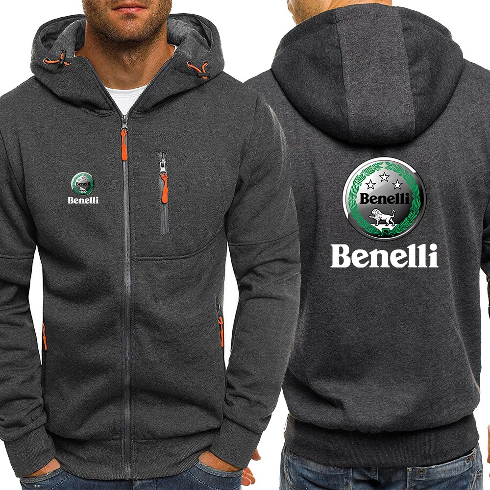 Benelli TRK 502X Printing Fashion 2023 New Man's Jacket Zipper Hoodies Fitness Solid Color Fleece All-Match Sweatshirts Coat