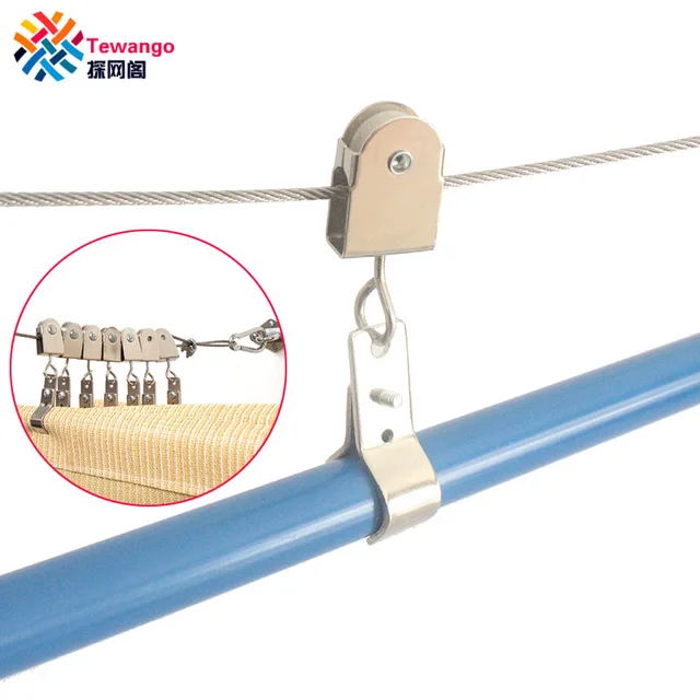 Rozsdamentes Acél Szíjtárcsó Csőbilincsek 25 Kg Terhelés Csapágy Pergolas Hullám Lombkorona Visszahúzható Árnyékháló Tartozékok 15-20 Mm-Es Csőhöz