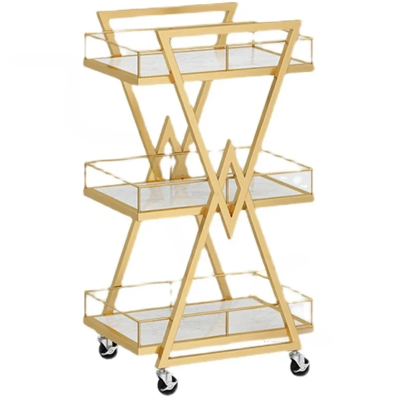 

Modern Iron Salon Trolleys Beauty Salon Tool Cart with Wheels Nordic Salon Furniture Professional Auxiliary Trolley Storage Rack