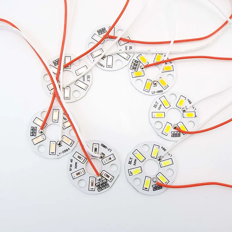 DC 5V USB LED 칩 비즈, 표면 조광 가능 전구, 변형 LED 광원, 직경 32mm, 5730SMD, 3W 라이트, 단색 k5