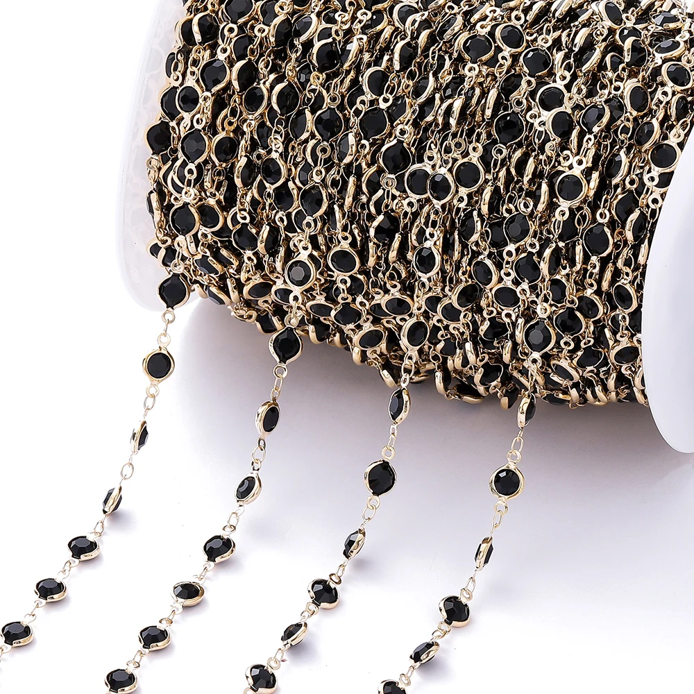 Vibrant Crystal Zircon & Glass Bead Chain