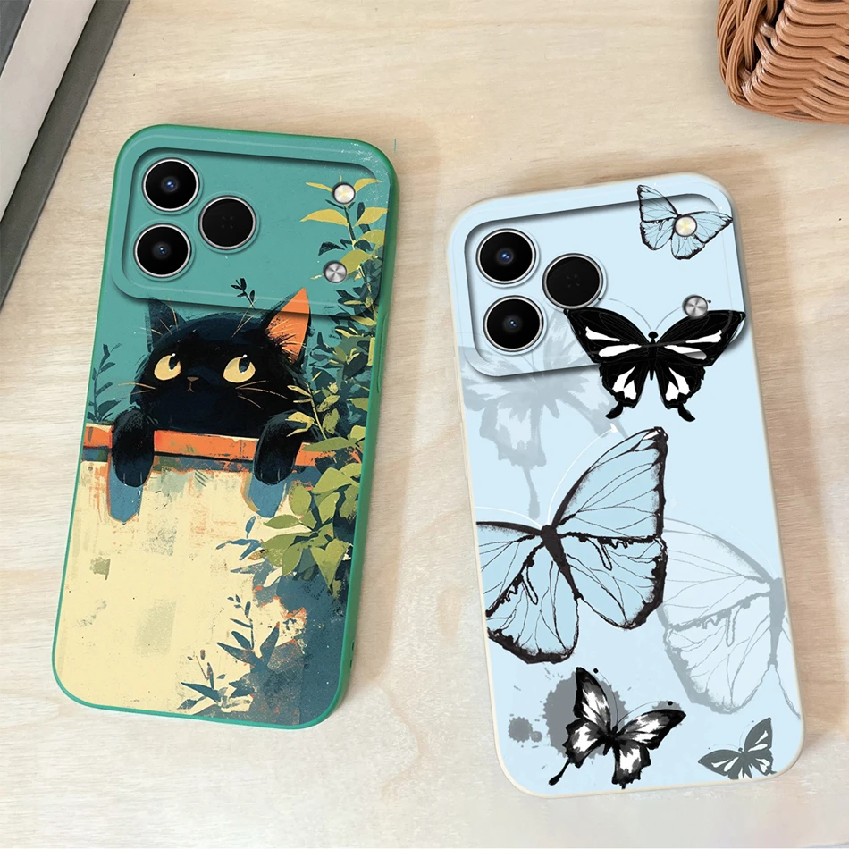 Funny Cartoon Animals Lens Protection Soft Liquid Silicone Back Cover Case