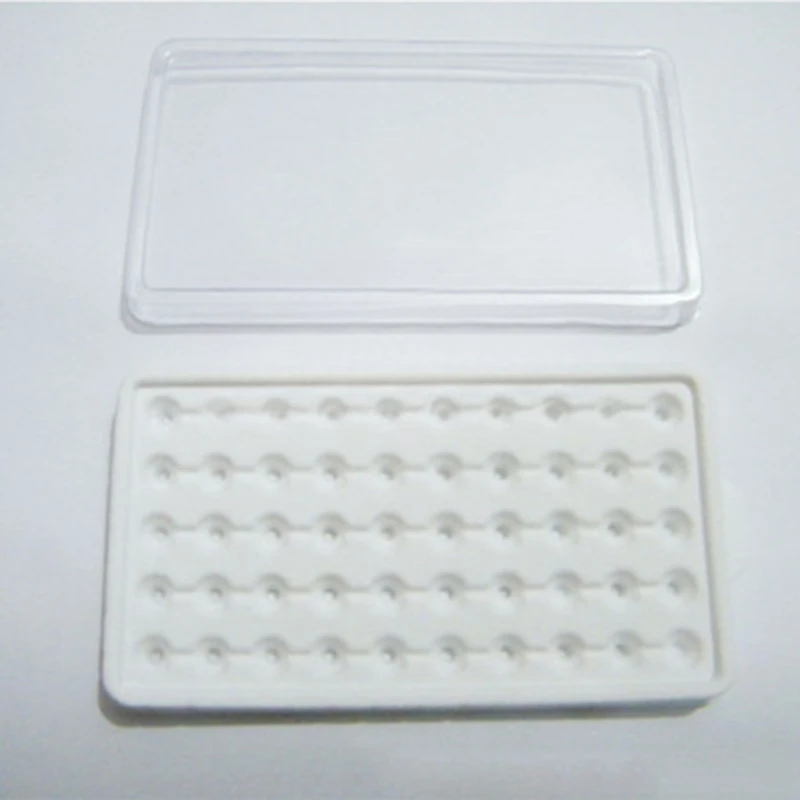 50 Girds Diamond Storage Box Gemstone Jewelry Display Case Show Store Bare Stone Packaging Holder Tray with Lid White Black