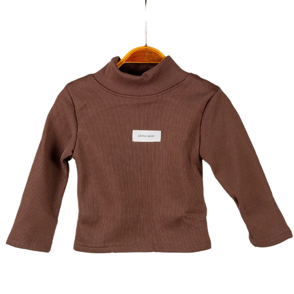 الأطفال الخريف الشتاء الياقة المدورة البلوز طويلة الأكمام أسفل قميص عادية الدافئة تي شيرت الاطفال طفل الفتيان الفتيات الملابس بلايز