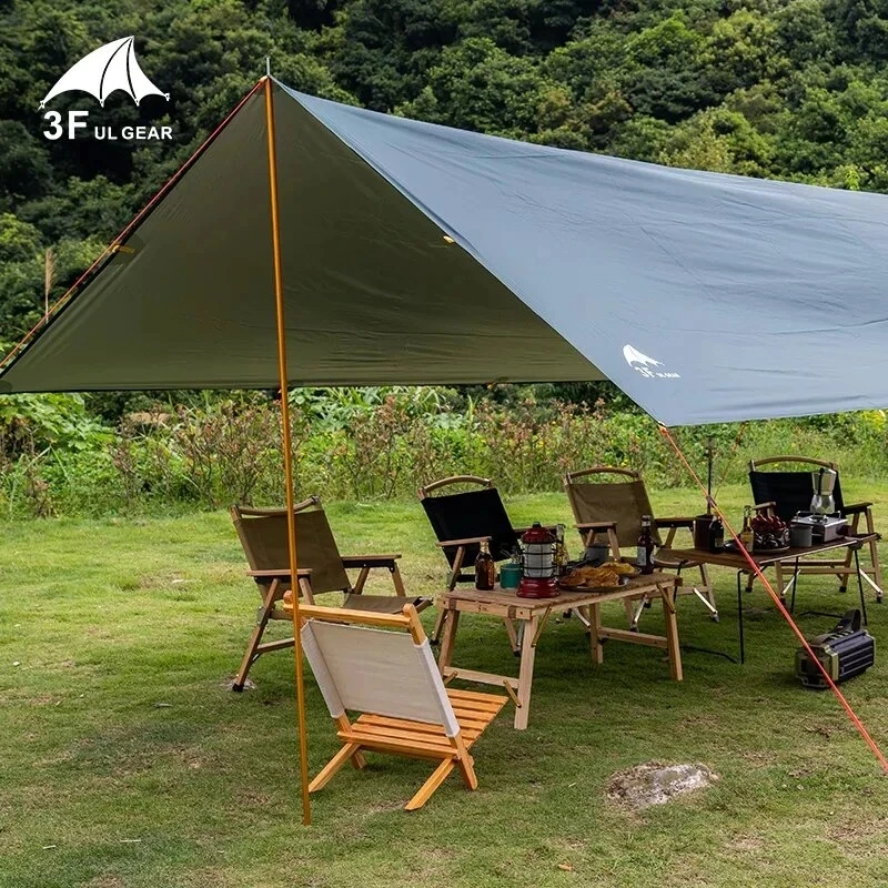 3F Ul Gear 5X3M Tenda Da Sole Impermeabile Tarp Tenda Ombra Ultraleggera 210T Argento Riparo Da Sole Campeggio Esterno Spiaggia Giardino Tenda Da Sole