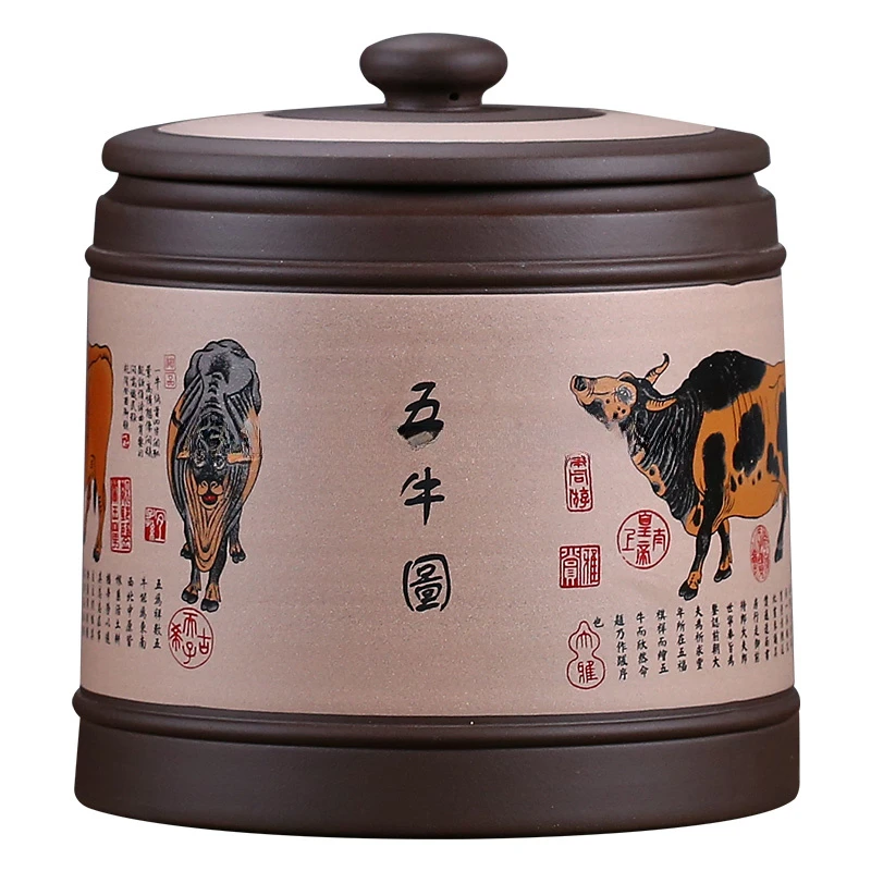 

Gift Storage Ceramic Jars Chinese Lids Kitchen Luxury Tea Box Organizer Loose Airtight Organizador Te Kitchen Decorative GXR35XP