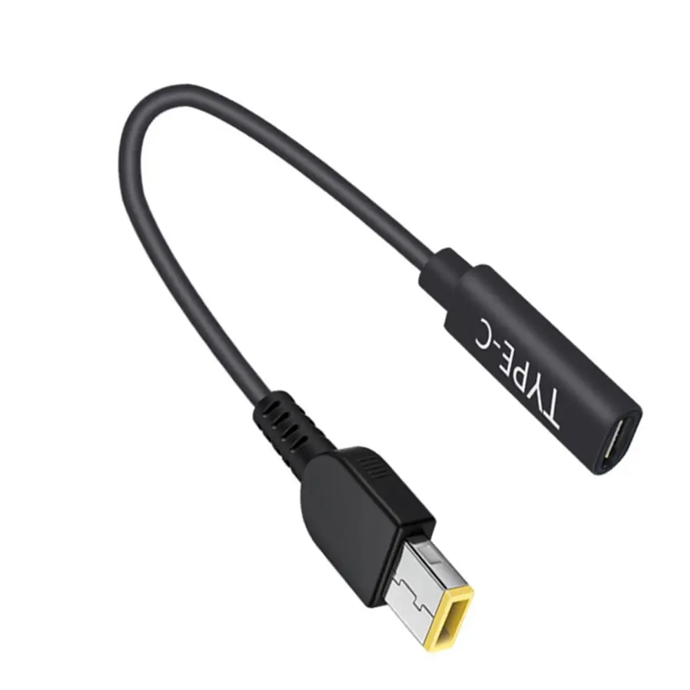 노트북 USB-C 65W PD 충전기 타입-C 여성형 스퀘어 슬림 팁 전원 코드 충전 케이블 레노버 요가 2 프로 13 씽크패드용