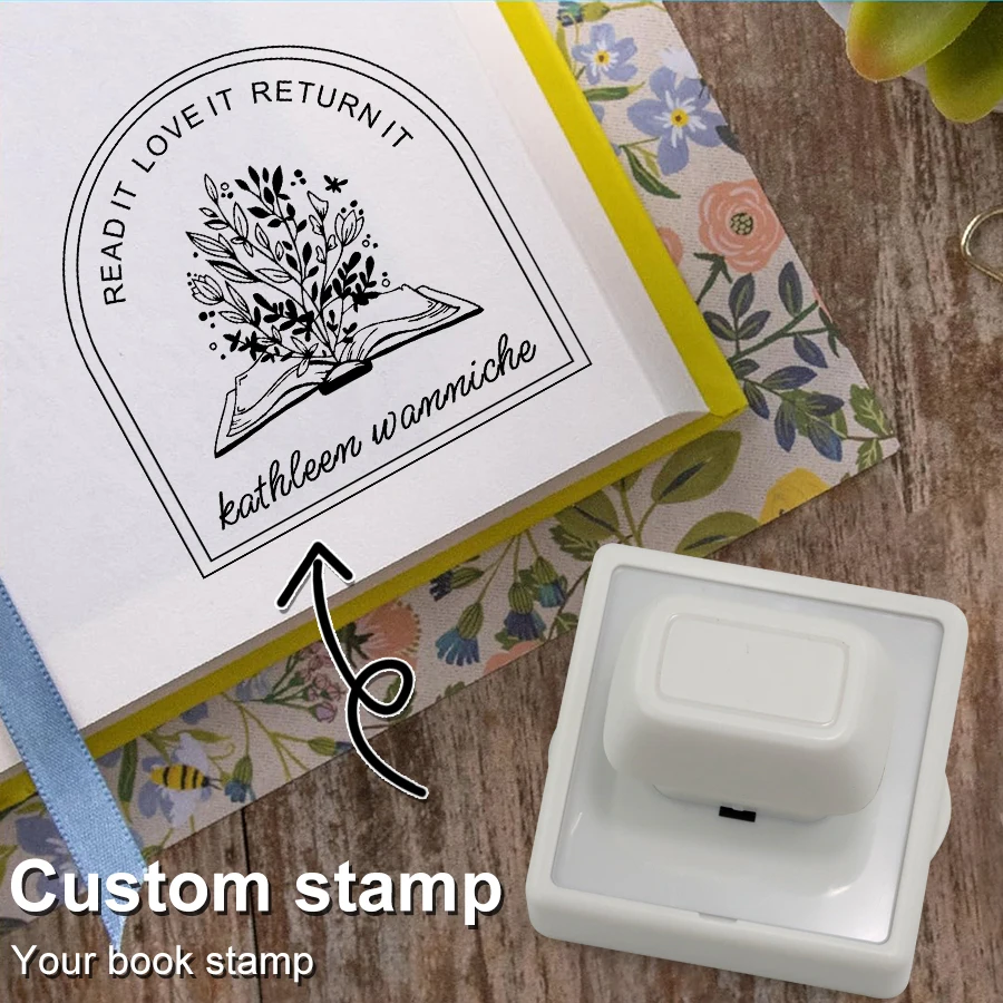Book Stamp Personalized Self-Inking Wedding Stamp Photosensitive Seal for Wedding Party Invitation Letter